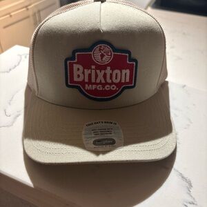 Brixton Beige Cap with Red and Navy Patch